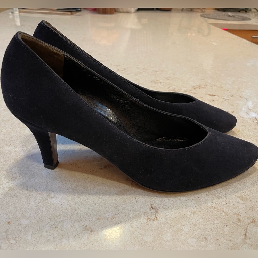 Paul Green, black suede heels, EUC, size 9.5